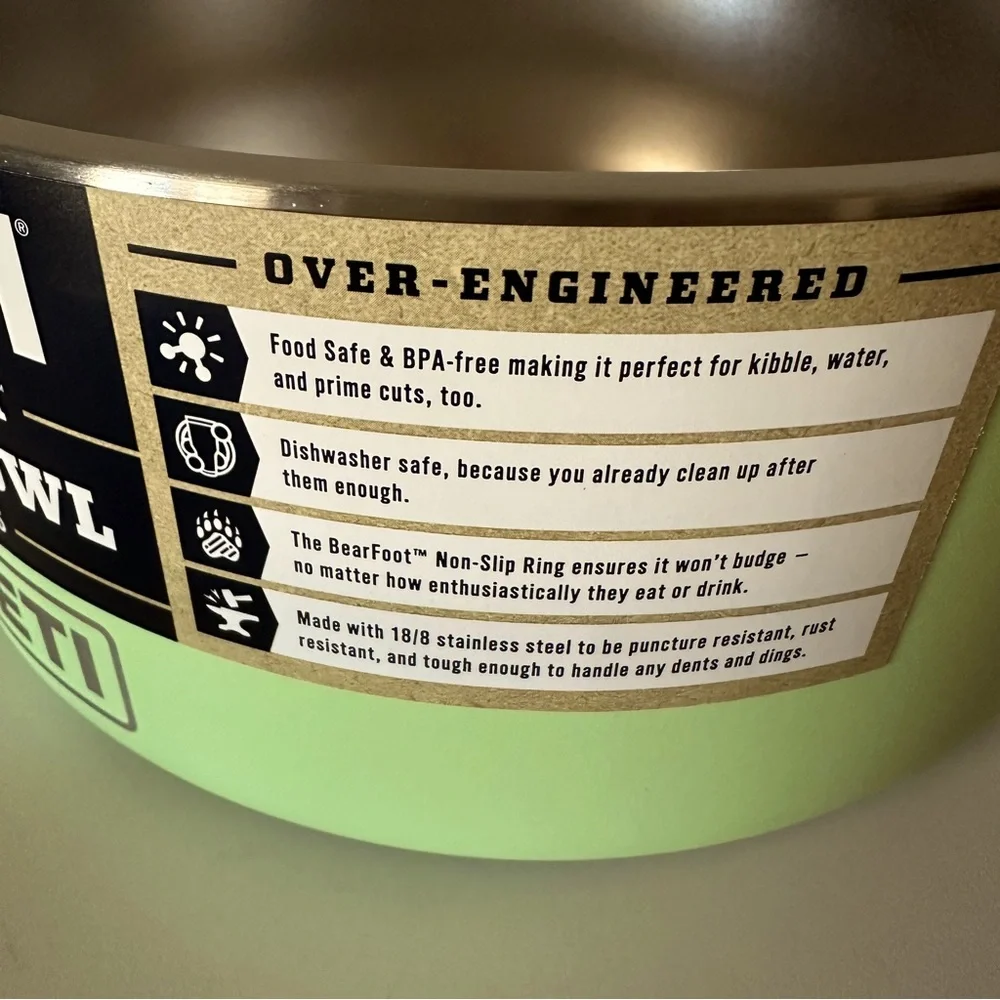 YETI Boomer Dog Bowl Key Lime 8 Cups